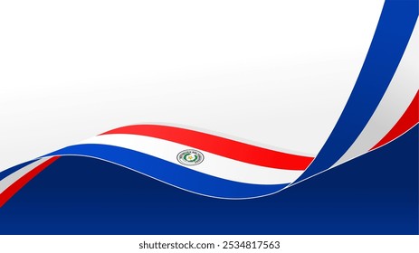 fundo de vetor de bandeira ondulada do paraguai com espaço de cópia para texto.