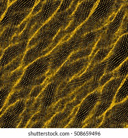 Wavy Particles background. Golden ocean water. Vector illustration. Elegant design element
