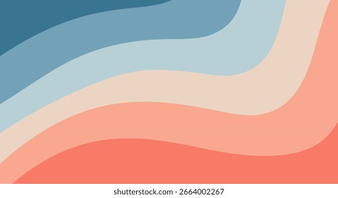 Fundo pastel ondulado mostra um gradiente suave de azul a coral