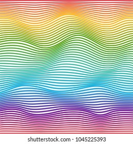 Wavy pattern. Abstract geometric colorful background. Vector illustration. Futuristic design. Optical illusion.