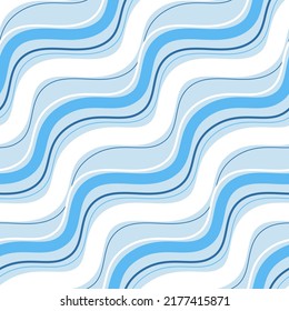 Wavy pattern blue white background wave seamless pattern