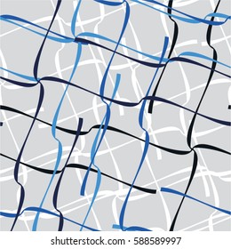 wavy pattern grid lines, seamless vector background.