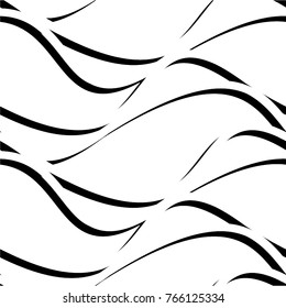 Wavy pattern from lines, stripes, seamless vector background.