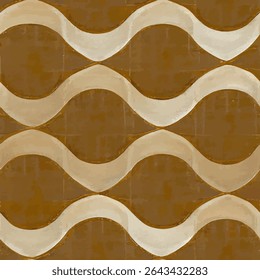 Wavy pattern made of beige and brown glass, grunge lines ikat pattern, ikat seamless pattern, Vector illustration background for print the paper.