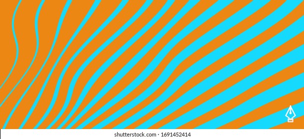 Wavy pattern with optical illusion. Abstract striped background. Vector illustration with wry lines. 