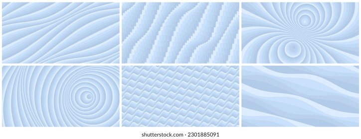 Wavy pattern with optical illusion. Abstract striped background. Psychedelic stripes. Op art design. 3d vector illustration for brochure, flyer, card, banner or cover.