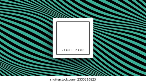 Wavy pattern with optical illusion. Abstract striped background. 3d vector illustration.