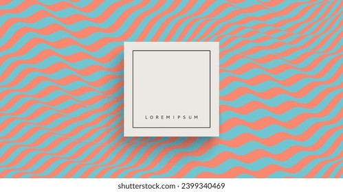 Wavy pattern with optical illusion. Abstract striped background. 3d vector illustration.