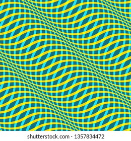 Wavy pattern with optical illusion of movement. Op art background.