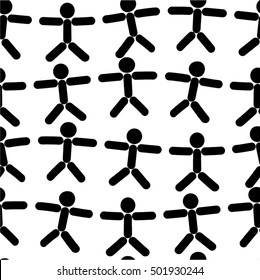 wavy pattern, person, seamless vector background.