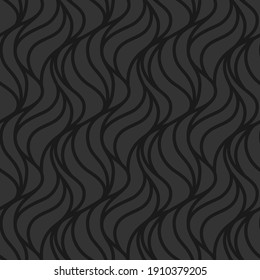 Wavy pattern. Seamless vector background. Black and gray striped texture.