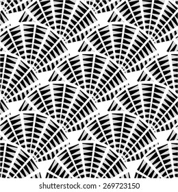 Wavy pattern of simple elements, seamless vector background.