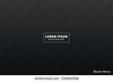 wavy pattern texture background in black color.  for banners, posters, cover design templates, social media stories