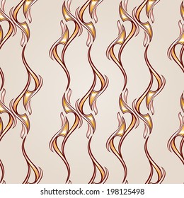 Wavy patterns in the form of vines abstaktnyh trees on a light beige background
