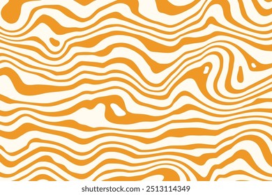 Wavy peanut butter pattern. Vector banner with milk toffee texture, abstract background. Liquid sauce illustration