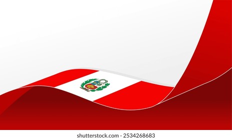 wavy peru flag vector background with copy space for text. peru national day