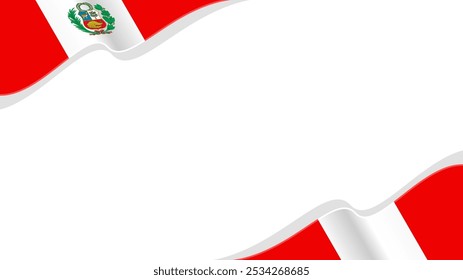 fundo de vetor de bandeira ondulada do peru com espaço de cópia para texto.