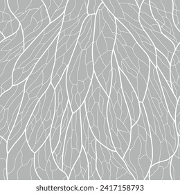 Wavy petals pattern. Lines sinewy structure of the petal. Leaf geometric seamless texture. Vector	