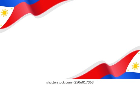 wavy Philippines flag frame vector background with copy space for text. Philippines national day