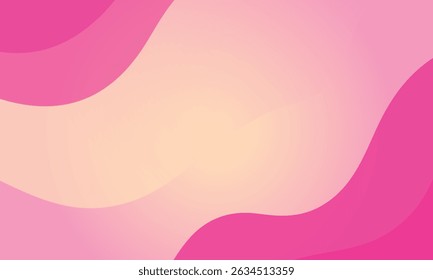 Wavy Pink Abstract Gradient Background - Modern Soft Peach Fluid Vector Design
