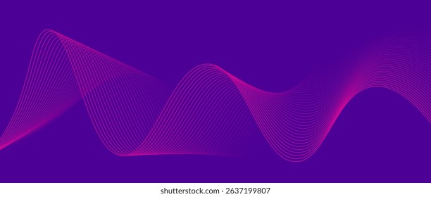 Wavy pink lines create a vibrant abstract design. Vector illustration