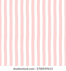 Wavy rosa e branco listras verticais padrão sem costura para meninas tecido e bonito papel de parede impressão