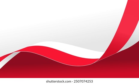 wavy poland flag vector background with copy space for text. poland national day