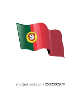Wavy portugal flag nation design vector