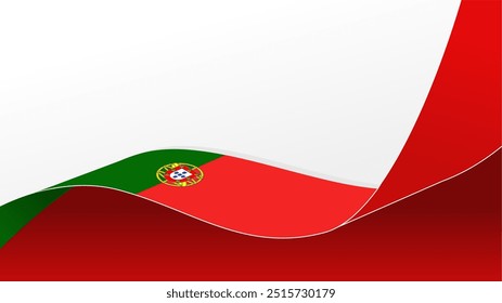 wavy portugal flag vector background with copy space for text. portugal national day