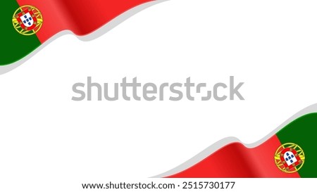 wavy portugal flag vector background with copy space for text. portugal national day