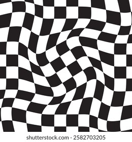 wavy psychedelic checkerboard pattern abstract background