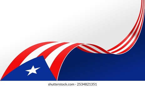 wavy puerto rico flag vector background with copy space for text. puerto rico national day