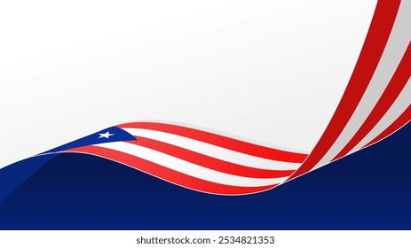 wavy puerto rico flag vector background with copy space for text. puerto rico national day