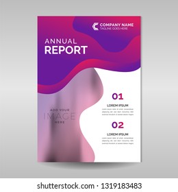 Wavy purple annual report template