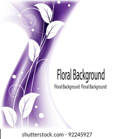 Wavy purple background with floral pattern