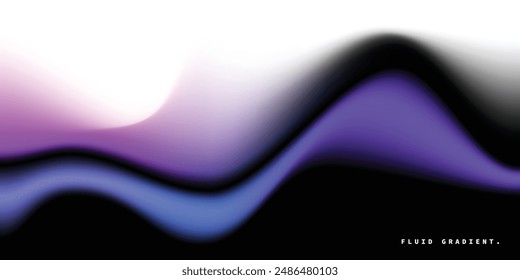 Wavy purple gradient background. Abstract fluid blurred backdrop. Creative wavy color gradation. Liquid color flow design.