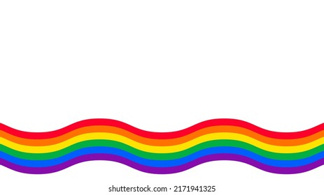 Wavy rainbow colorful background design. Happy LGBT pride month theme vector template. 