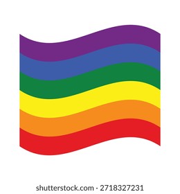 Símbolo ondulado da bandeira arco-íris representando o orgulho LGBTQ+, diversidade, igualdade e inclusão.