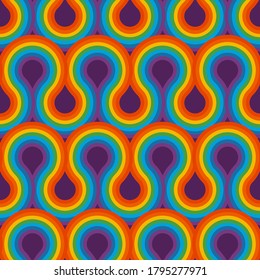 wavy rainbow, horizontal rows of colorful lines on dark background, elegant, minimal, modern, abstract, simple seamless vector pattern for textiles, wallpapers and webdesign