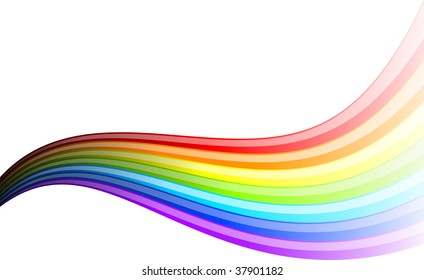 Wavy rainbow isolated on the white.