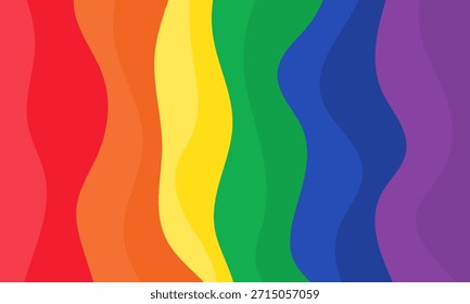 Wavy Rainbow Pride Flag Background