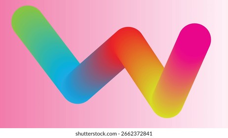 A wavy rainbow ribbon set against a light background, offering a playful and energetic graphic look