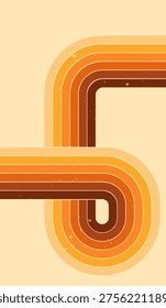 Wavy rainbow stripe poster with retro groovy lines.