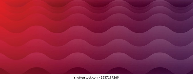 Wavy red and purple background with a gradient effect. The background features smooth, flowing lines in red and purple hues. Minimal abstract wavy gradient vector background