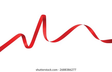 wavy red ribbon element decoration
