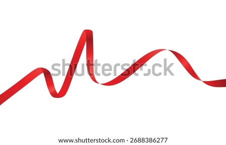 wavy red ribbon element decoration