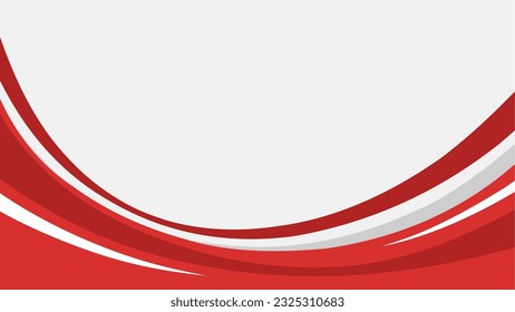 wavy red and white abstract vector background with copy space for text