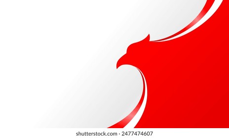 fondo de Vector abstracto rojo y blanco ondulado con espacio de copia para texto. día nacional de indonesia