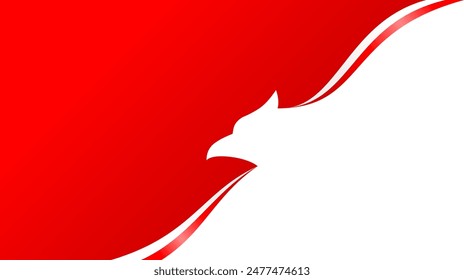wavy red and white abstract vector background with copy space for text. indonesia noational day