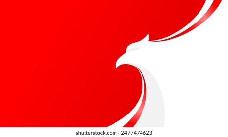 wavy red and white abstract vector background with copy space for text. indonesia noational day